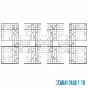 Раскраска сложное судоку долго