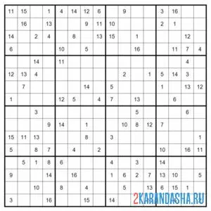 Раскраска сложная судоку на время