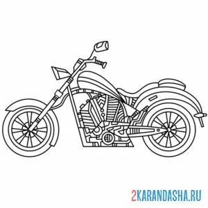 Раскраска дорожный мотоцикл