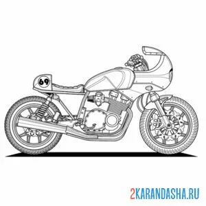 Раскраска мотоцикл спорт