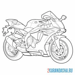Раскраска ямаха мотоцикл