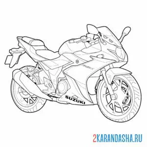 Раскраска сузуки мотоцикл