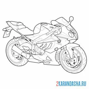 Раскраска мотоцикл скоростной спортивный