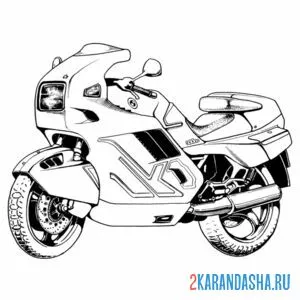 Раскраска мотоцикл с фарой