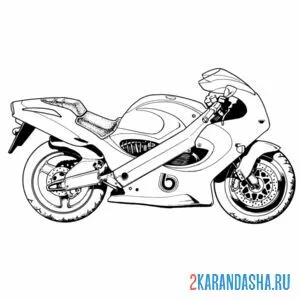 Раскраска спортивный мотоцикл скорость