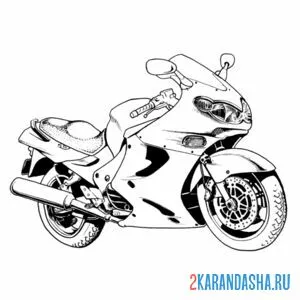 Раскраска гоночный мотоцикл для соревнования