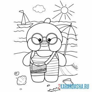 Раскраска лалафанфан на пляже