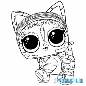Раскраска котенок лол питомец