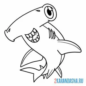Раскраска молотоголовая акула