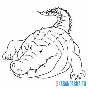 Раскраска опасный крокодил