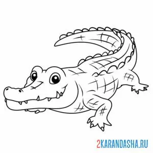Раскраска крокодил-улыбака