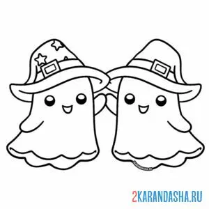 Раскраска хэллоуин два приведевния