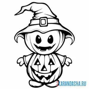 Раскраска чучело тыквва