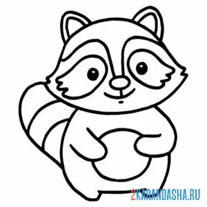 Раскраска малыш-енот