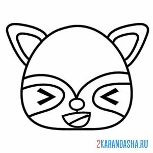 Раскраска енот маса