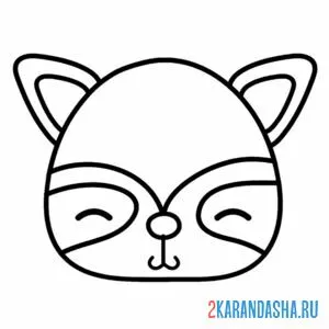 Раскраска маска енот