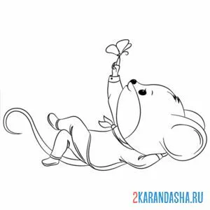 Раскраска мальчик мышь