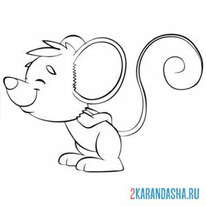 Раскраска мышка милашка