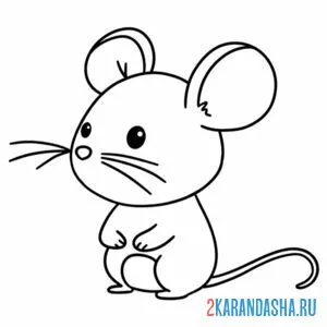 Раскраска одинокий мышонок