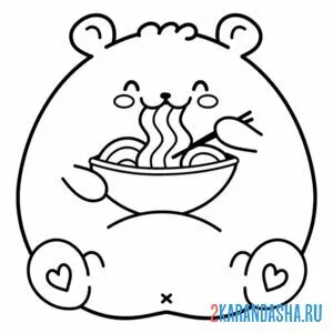 Раскраска японская мышка