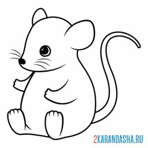 Раскраска забавная мышка