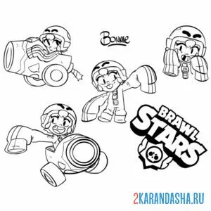 Раскраска бонни скины