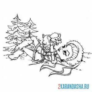 Раскраска эбби боминейбл зимой монстр хай