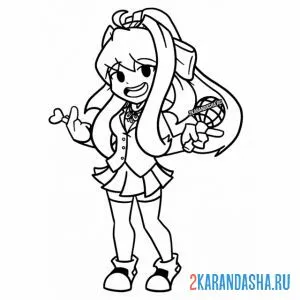 Раскраска friday night funkin моника
