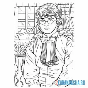 Раскраска гарри поттер нарядный
