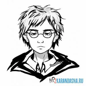 Раскраска гарри поттер необычный портрет