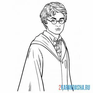 Раскраска гарри поттер в мантии