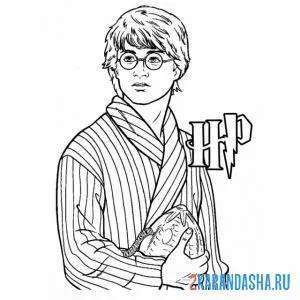 Раскраска гарри поттер в рубашке