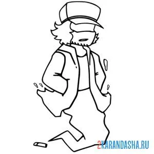 Раскраска гарселло призрак fnf