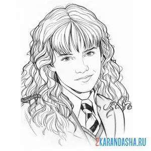 Раскраска гермиона портрет