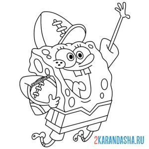 Раскраска губка боб американский футбол