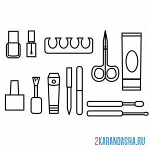 Раскраска инструменты для твоего маникюра