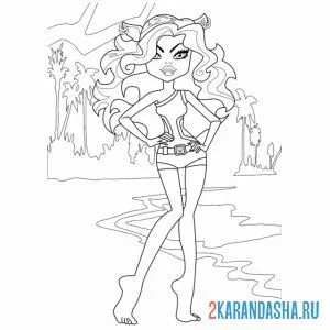 Раскраска клодин вульф гуляет монстр хай