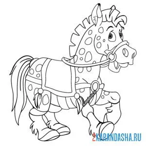 Раскраска красивая лошадь или конь