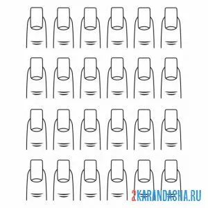 Раскраска квадратная форма ногтей