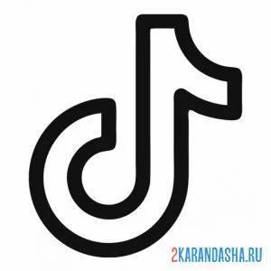 Раскраска логотип тик ток большой