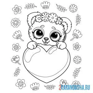 Раскраска медвежонок милашка