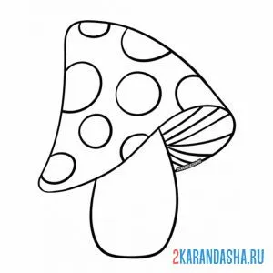 Раскраска мухомор гриб ядовитый