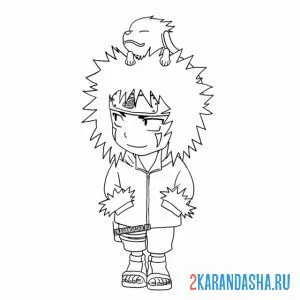 Раскраска наруто с собачкой