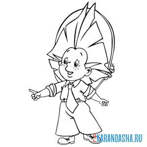 Раскраска незнайка герой мультика