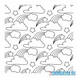 Раскраска обои радуга