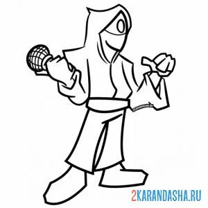 Раскраска охранник игра в кальмара с микрофоном