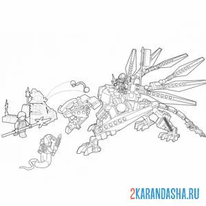 Раскраска опасная схватка ниндзя