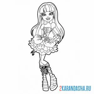 Раскраска монстр хай персонаж модница