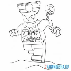 Раскраска полицейский из сити
