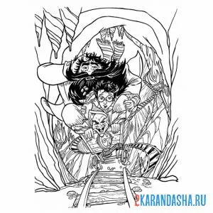 Раскраска приключения гарри поттера